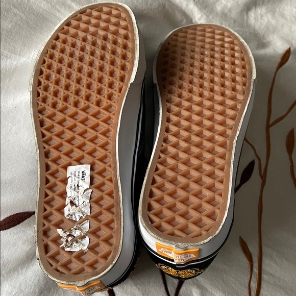 Vans Day of the Dead Dia de los Muertos Black Skater Shoes 7 EUC - Picture 7 of 7